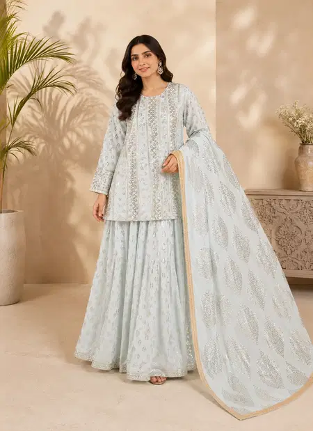 Tew Georgette With Embroidery Work Readymade Suits Collections